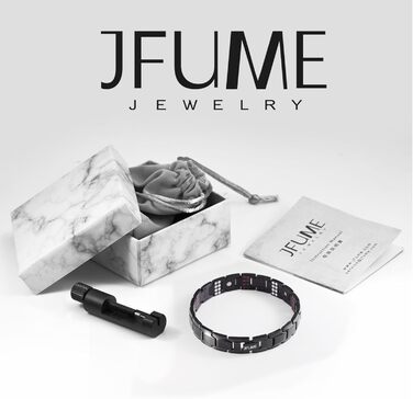 Чоловічий браслет JFUME з нержавіючої сталі, подарунок для чоловіків, чорний, регульований 21,5 см