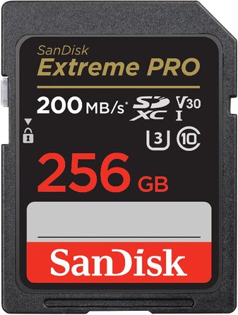 Карта пам'яті SanDisk Extreme PRO SDXC UHS-I 256 GB V30 U3 (швидкість до 200 МБ/с) для 4K UHD відео
