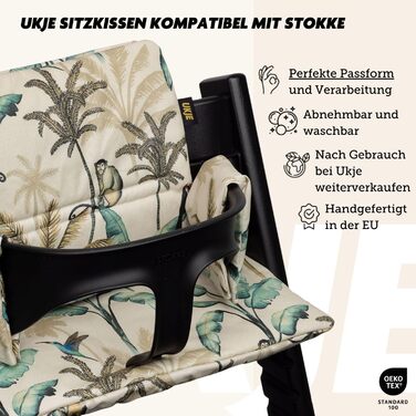 Подушка-сидіння Ukje для стільчика Stokke Tripp Trapp, водонепроникна, леопардовий принт, м'яке килимок-полотно, багато кольорів, зменшує посадку, для дитячого стільчика
