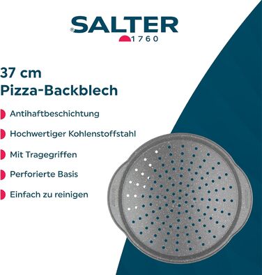 Форма для випічки SALTER, діаметр 24 см, з антипригарним покриттям, знімний дно, для тортів, кексів та кішів, з вуглецевої сталі