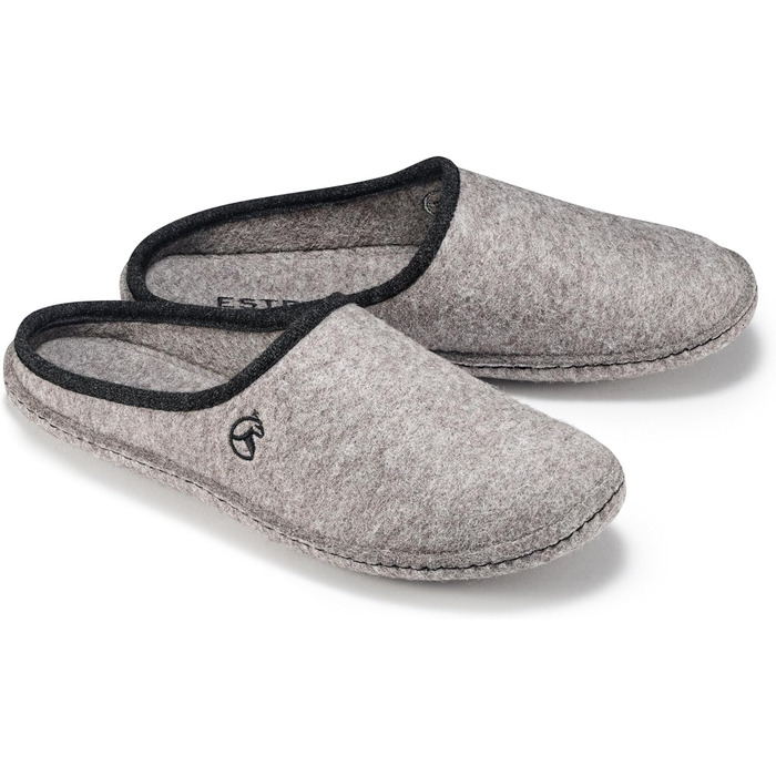 Чоловічі фетрові тапочки ESTRO - теплі зимові халапи для дому, широка модель, сірий колір, розмір 45 EU