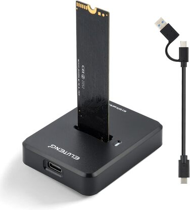 Док-станція для SSD ELUTENG: M.2 NVMe/SATA, 10Gbps, підтримка 2230/2242/2260/2280, адаптер з USB-корпусом