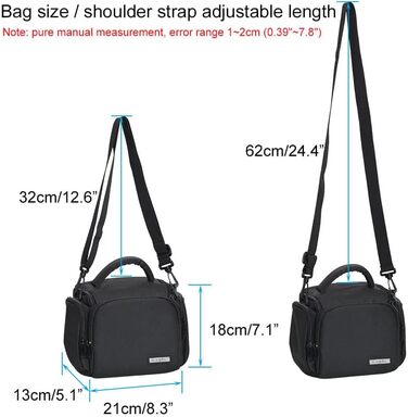 Сумка для камери Baigio: фотосумка для DSLR/SLR камер, об'єктивів та аксесуарів (чорна)