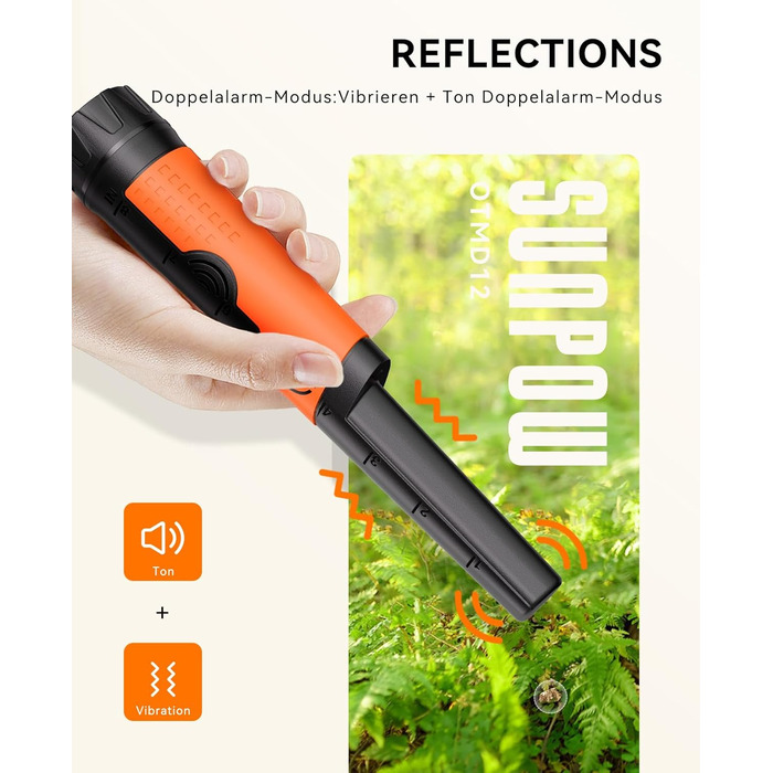 Металодетектор SUNPOW для дітей - LCD-дисплей з мультфільмом, водонепроникна котушка IP68, унісекс дизайн, 3 режими (All Metal/Disc/Pinpoint), регульована ручка 32-40 дюймів для дітей 5-12 років (X-Yellow)