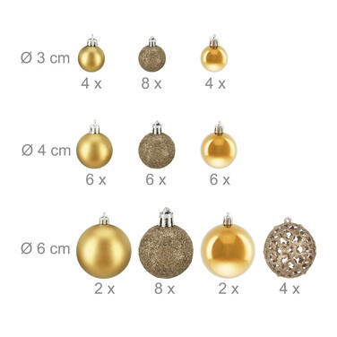Relaxdays Set of 50 Christmas Baubles