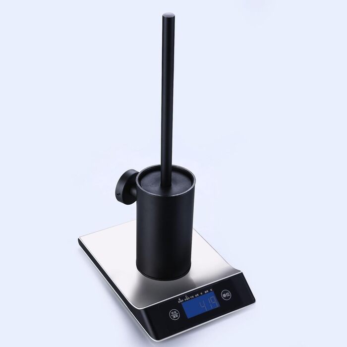 Торцева щітка для туалету та тримач з нержавіючої сталі, підлоговий, високопродуктивний очищувач для ванної кімнати (Чорний)