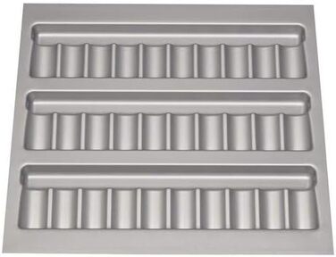 Органайзер для столових приборів Orga-Box сріблясто-сірий для шухляди 80 см (473,5 x 694 мм), сумісний з Nobilia (2012-2024) + вставка для спецій (60 см)