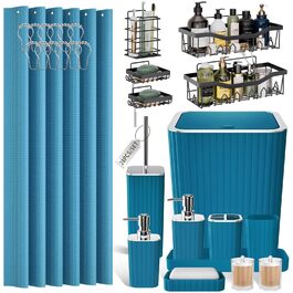 розмір: набір для ванної кімнати + шторка для душу + підставка для душу