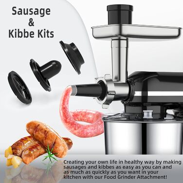Homlee 3-in-1 Kitchen Machine with 1800W Power - Food Processor, Mixer, Meat Grinder & Juicer with 5.5L Stainless Steel Bowl