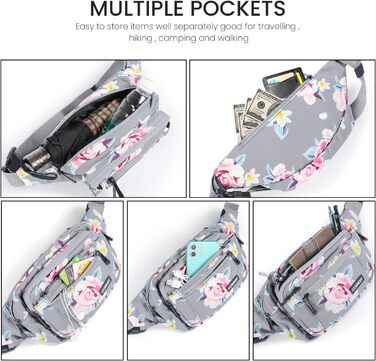 Гірчиця Bauchtasche для жінок та чоловіків, поясна сумка, універсальний розмір, сірий квітка