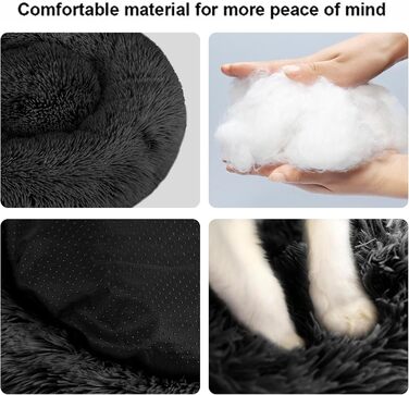 Кругле ліжко для котів та собак Nisrada, 70 см, рожеве, з антиковзною основою