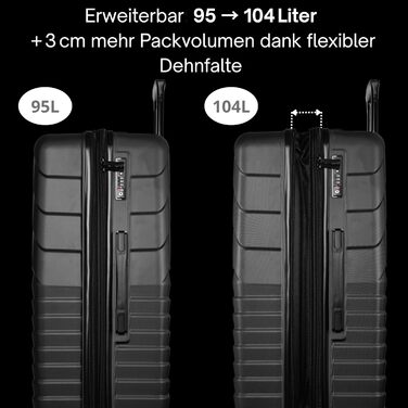 Валіза Cocoono Hartschalenkoffer XL: велика, 95-104L, 8 коліс, ABS, TSA-замок, телескопічна ручка, антрацит