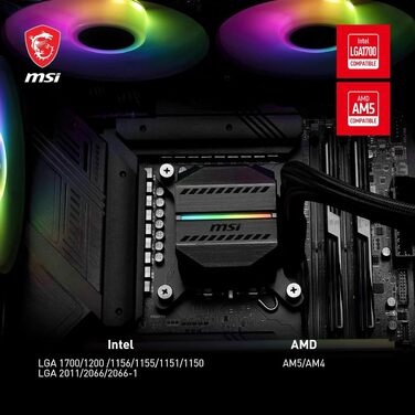 MSI MAG CoreLiquid R V2 - 240мм водяне охолодження CPU з RGB, сумісне з AMD та Intel