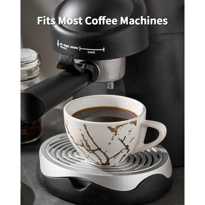 Набір керамічних чашок капучино HOME DECOR 4 шт., 220 мл, з металевим підставкою. Підходить для капучино, лате, американо та чаю. Чорний та білий дизайн.