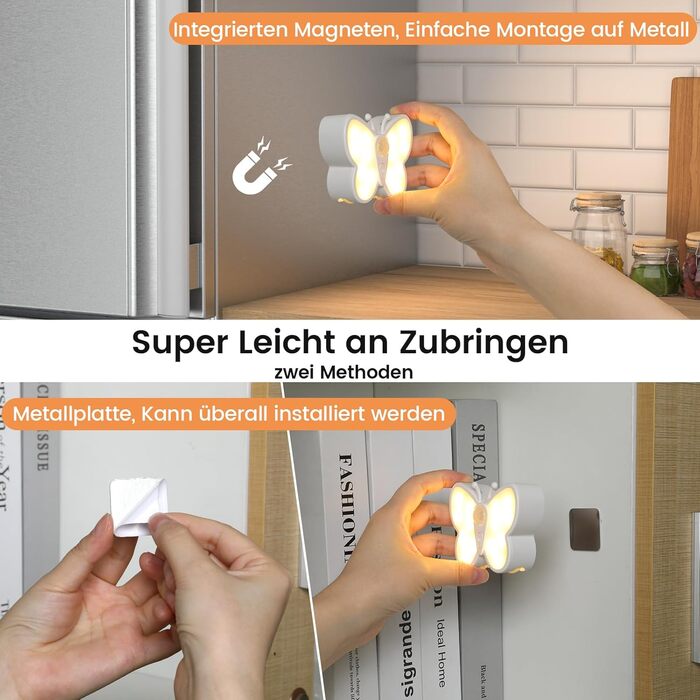 Нічник з датчиком руху, 2 шт., LED, диміруємий, 3 кольори, USB, для дитячої кімнати, коридору, сходів, спальні, ванної