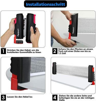 FBSPORT Набір для настільного тенісу Професійний: 2 ракетки, сітка, 6 м'ячів, сумка. Для гри в приміщенні та на вулиці. Чорний