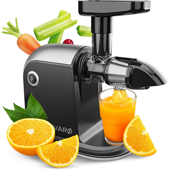 Divaro [THE ORIGINAL] - Slow Juicer - Vegetable and Fruit Extractor - [150 W] Vitamin-Friendly Fruit Extractor with Reverse Function. Includes Cleaning Brush - BPA Free