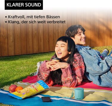 Портативна Bluetooth колонка Sony SRS-XB100 синього кольору: вологозахист IP67, до 16 год роботи, з ремінцем