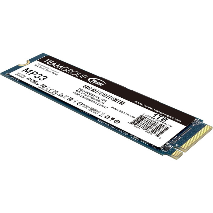 SSD TEAMGROUP MP33 PRO 1TB M.2 PCIe 2280 NVMe Gen3x4 - внутрішній SSD накопичувач