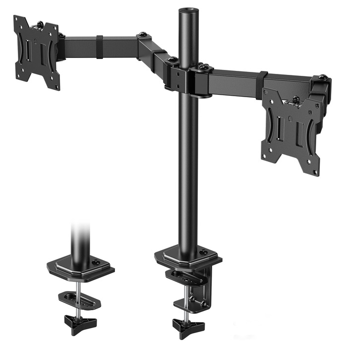 Кріплення для монітора HUANUO для 2 моніторів, 13-30 дюймів, геймерське, регулювання висоти, нахил, поворот, 10 кг/arm, VESA 75/100