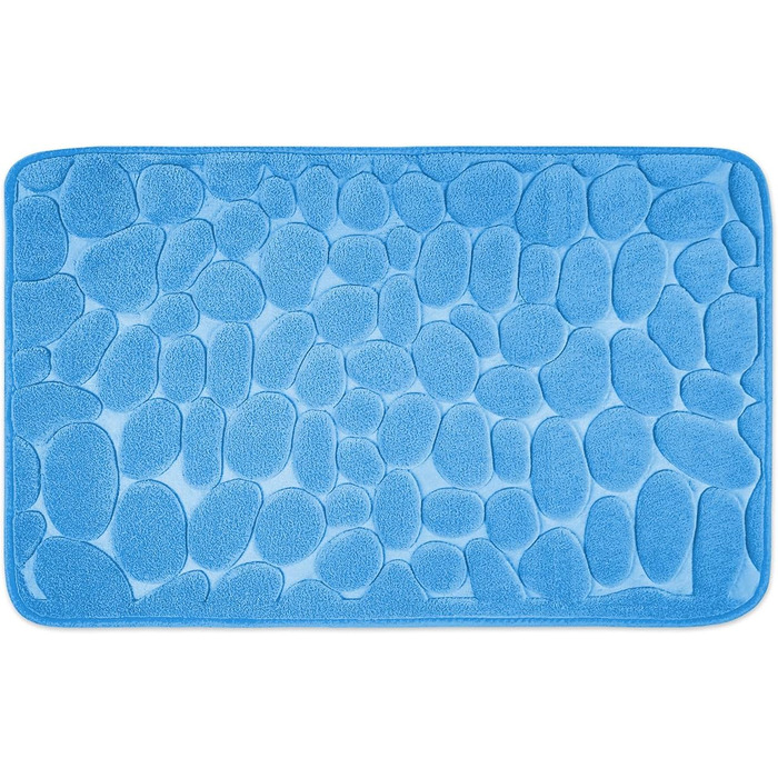 Memory Foam Bathroom Rug - Non-Slip Washable & Quick-Dry Bath Mat - 60 x 100 cm Blue