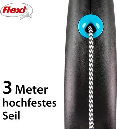 Flexi Roll-Leine Design S, 5 м, для собак до 12 кг (Чорний/Синій)
