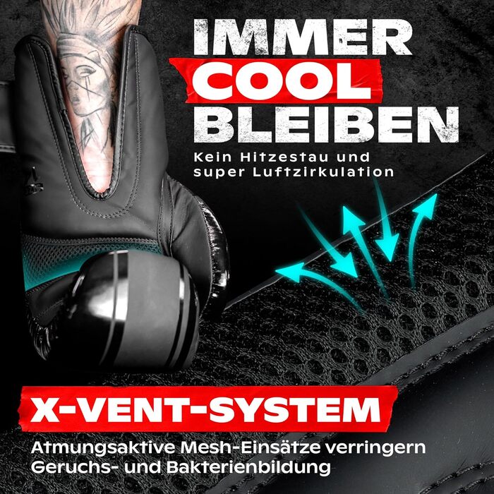 Боксерські рукавички LNX Performance Pro: для кікбоксингу, боксу, муай-тай, MMA (10, 12, 14, 16 Oz) - чорний колір