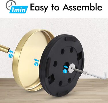 Stainless Steel Freestanding Toilet Paper Holder with Weighted Base - Brushed Gold Finish (51.3cm)