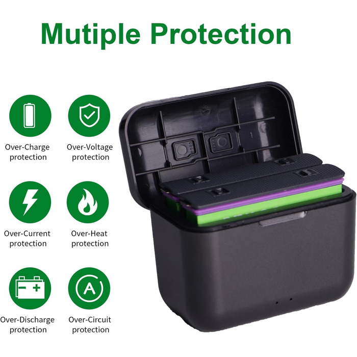 2 x 2800mAh акумулятори Insta360 X4 з зарядним пристроєм USB-C, Li-Ion акумулятори для Insta360 X4, з мікро SD картами