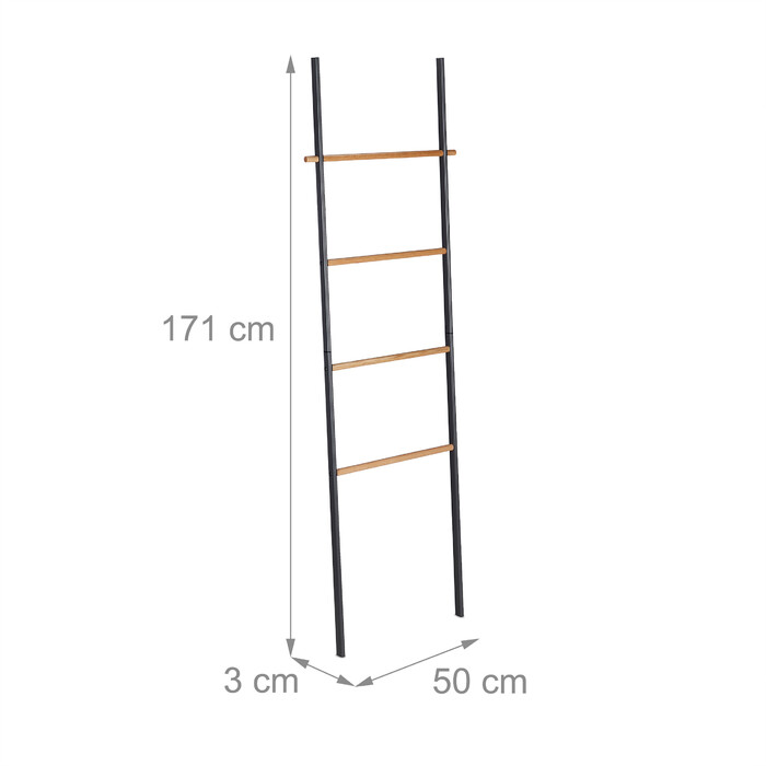 Relaxdays Towel Rail Wood & Metal