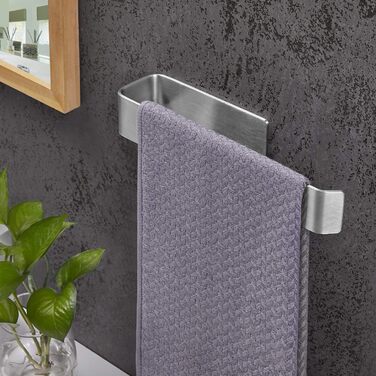 Тримач для рушників на липучці без свердління, сріблястого кольору, 25 см, для ванної кімнати