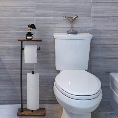 Підставка для туалетного паперу Smusei: дерев'яна, з місцем для запасних рулонів | Підставка для туалетного паперу для ванної кімнати