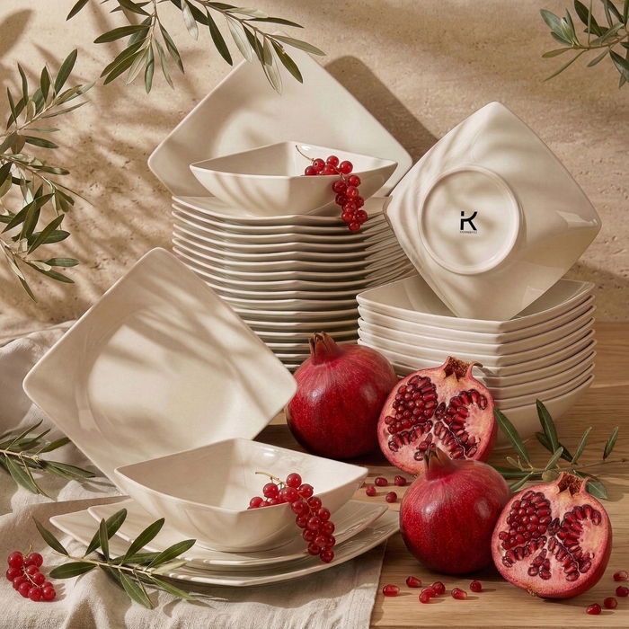 Обідній сервіз на 12 осіб, набір 36 предметів, бежевий, EPIRI KONSIMO