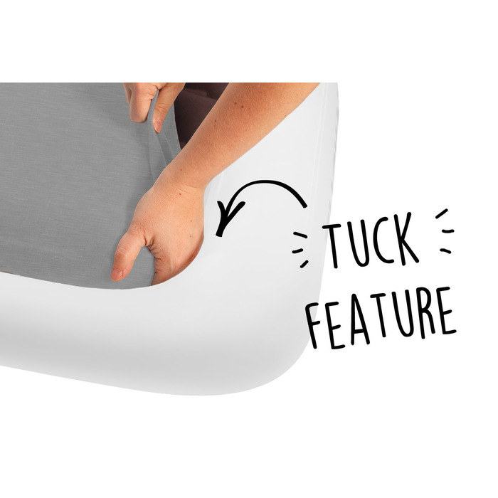 Надувне дитяче ліжко Shrunks® для подорожей з захистом від падіння - м'яка повітряна матрац для подорожей, ночівлі, кемпінгу - біло-коричневе ліжко-приліжко в готелях або вдома 152 x 94cm (Family)