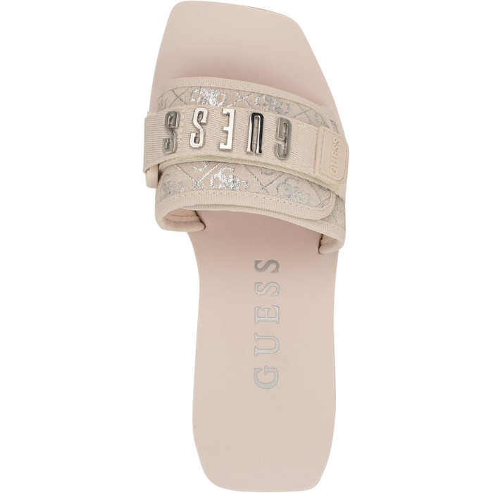 Босоніжки жіночі GUESS Dellean на танкетці, сріблясті (37.5 EU)