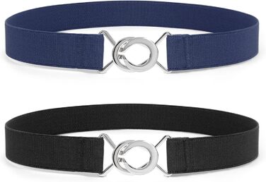 Еластичний ремінь LeaCoolKey для жінок та чоловіків. Вузький, еластичний, скінні ремінь для сукні, джинсів. Кольори: чорний, коричневий, білий, блакитний. Довжина: 80 см, розмір: 76-90 см