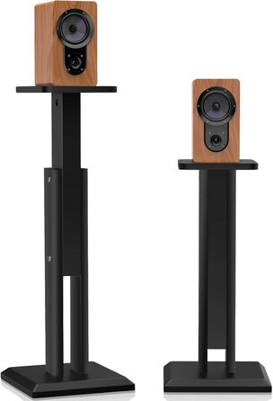 Підставка для акустики 65-85см, регульована по висоті, дерев'яна, для сателітної акустики, 4-10 дюймів, 20кг, 2 шт., чорний