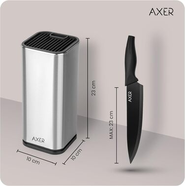 Універсальний підставка-блок для ножів Axer з нержавіючої сталі (без ножів), великий тримач для 8+ ножів