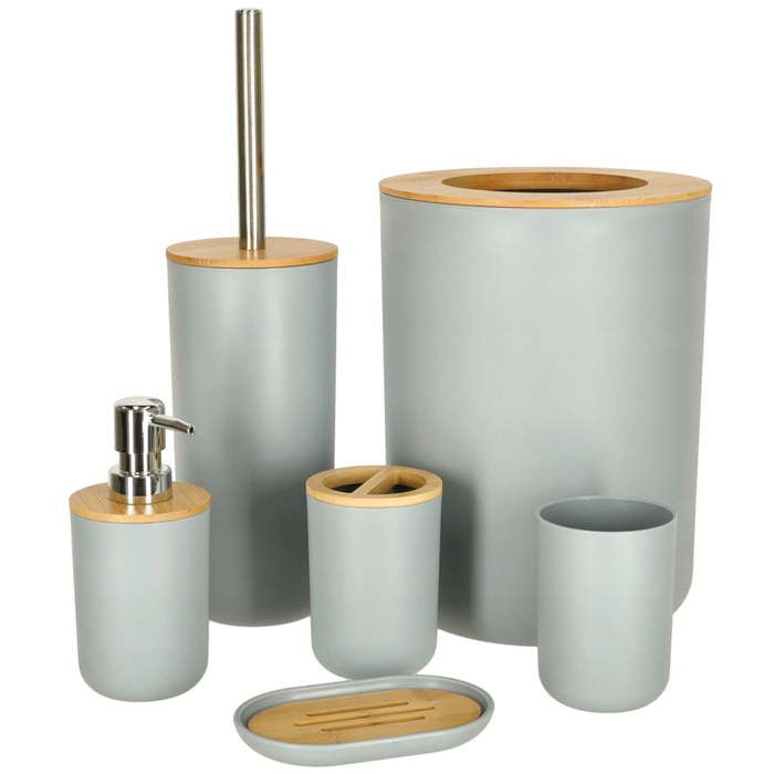Набір аксесуарів для ванної кімнати (6 предметів): дозатор для мила, стакан та мильниця