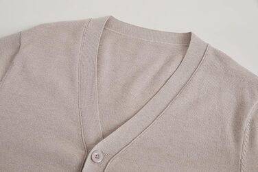 Чоловічий кардиган Runcati без коміра, в'язаний, бежевий, розмір M