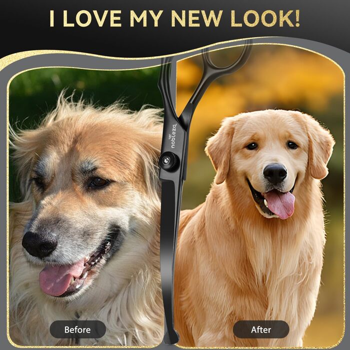 Набір професійних ножиць Nobleza для грумінгу собак та котів, 6 в 1, з нержавіючої сталі 4CR, з гребінцем для догляду за шерстю