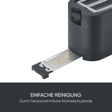 Тостер SEVERIN AT 2591 DESIGN: 4 слоти, підставка для бургерів, 1400 Вт, чорний матовий