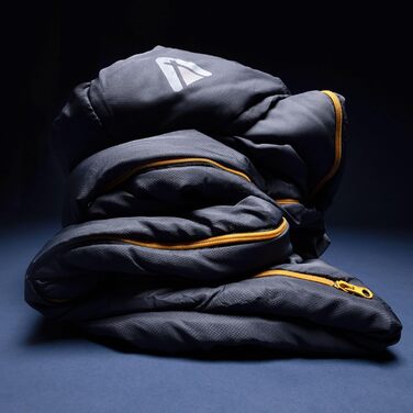 Спальний мішок Tambu Mumienschlafsack 80x210см - компактний - літо, осінь та зима. Теплий спальний мішок для кемпінгу, подорожей та фестивалів. PFC-free (Синьо-осінній)