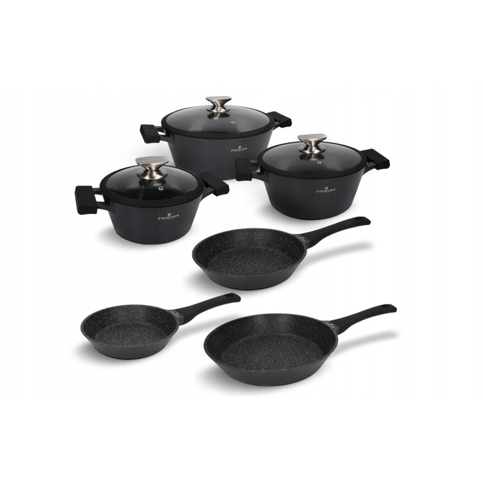 Набір каструль та сковорідок Black Stone Zwieger, 9 предметів