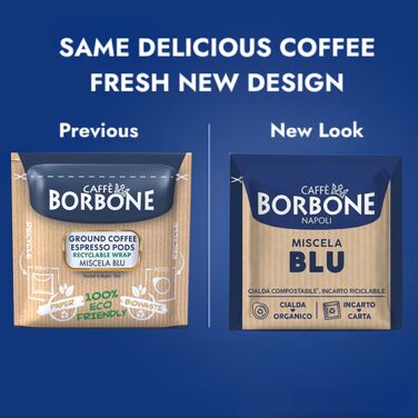 Кавові пади Caffè Borbone Blaue Mischung (Синя суміш), сумісні з ESE системою, 44 мм, 50 шт, біорозкладні