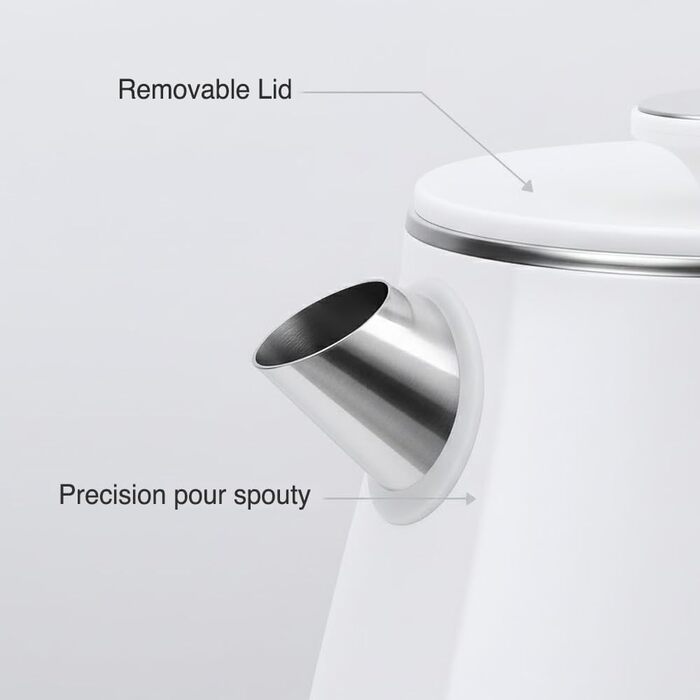 Електричний чайник MULIN Retro, 1.8 л, 2200 Вт, з поворотним підставою 360°, швидке кип'ятіння, автоматичне відключення (білий)