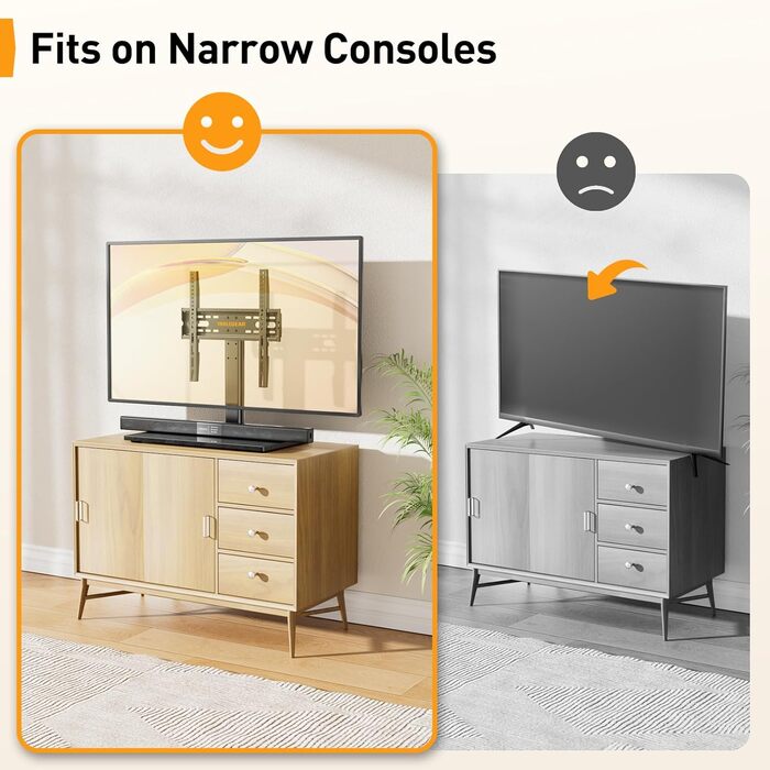 Підставка для телевізора Perlegear - універсальна, 32-60 дюймів, OLED, LCD, LED, VESA 400x400, до 40 кг, регульована висота