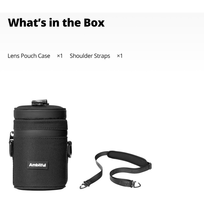 Захисний чохол для об'єктива камери AMBITFUL: водонепроникний, пилонепроникний, ударостійкий. Підходить для Sony, Nikon, Canon, Fujifilm, Tamron (до 110x225 мм)