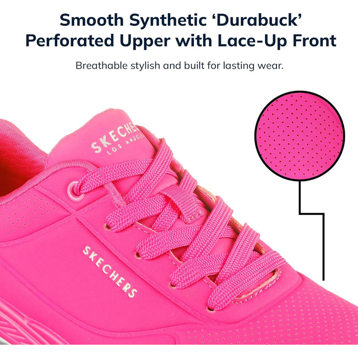 Жіночі кросівки Skechers UNO Night Shades, рожевий колір, матеріал Durabuck