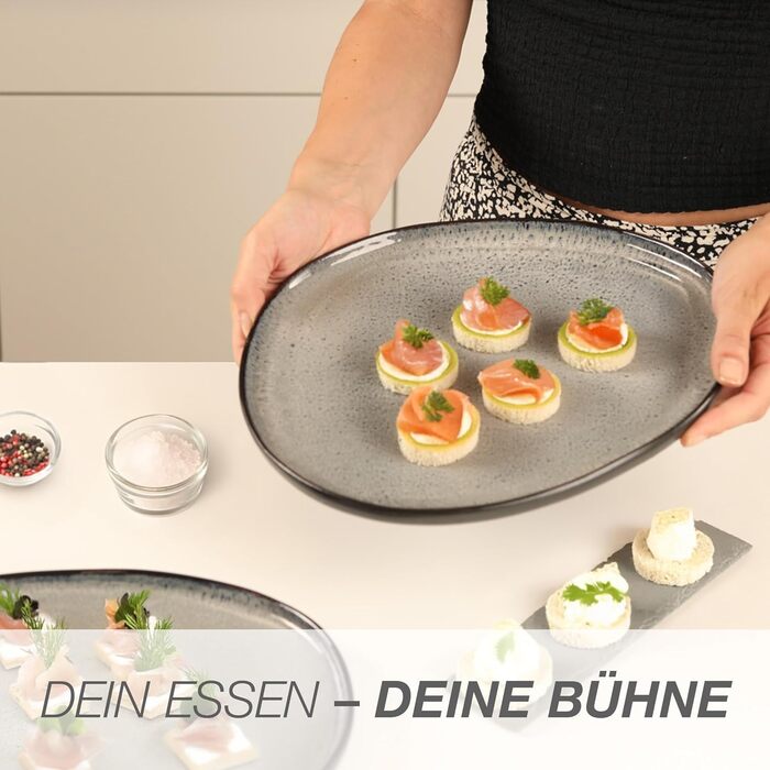 Набір кавових чашок Moritz & Moritz ORGANIC 6 шт. з кераміки з градієнтом кольору - набір чашок та сервірувальна тарілка (2 шт.)